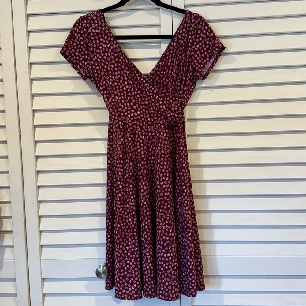 Cute and Flirty Floral Faux Wrap Dress